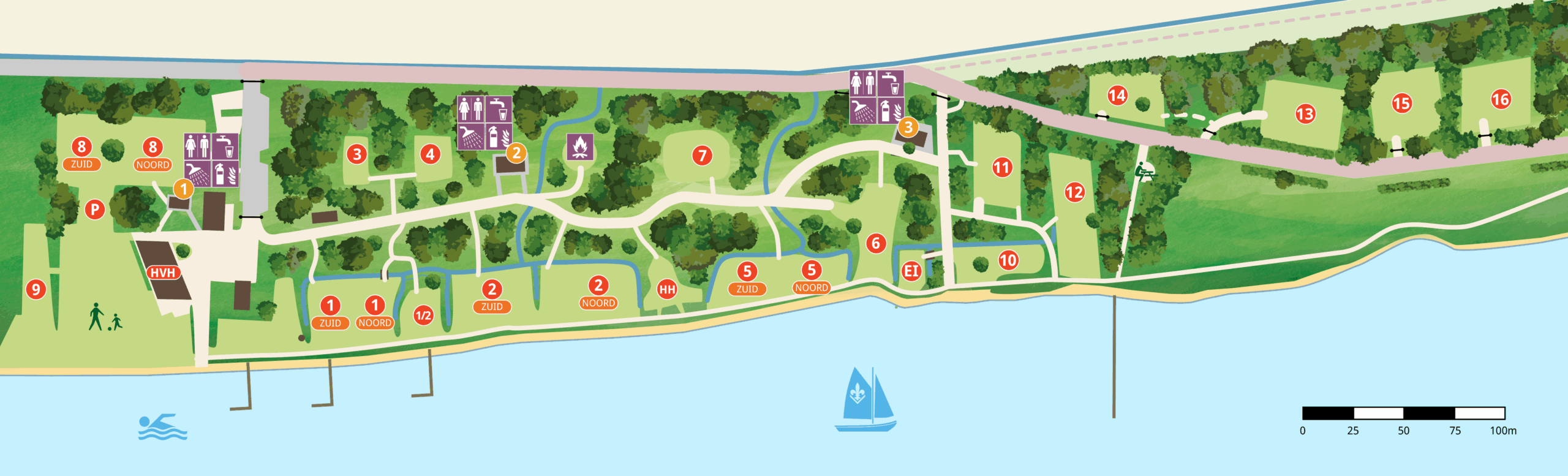 Waterkant. Klik voor een PDF plattegrond